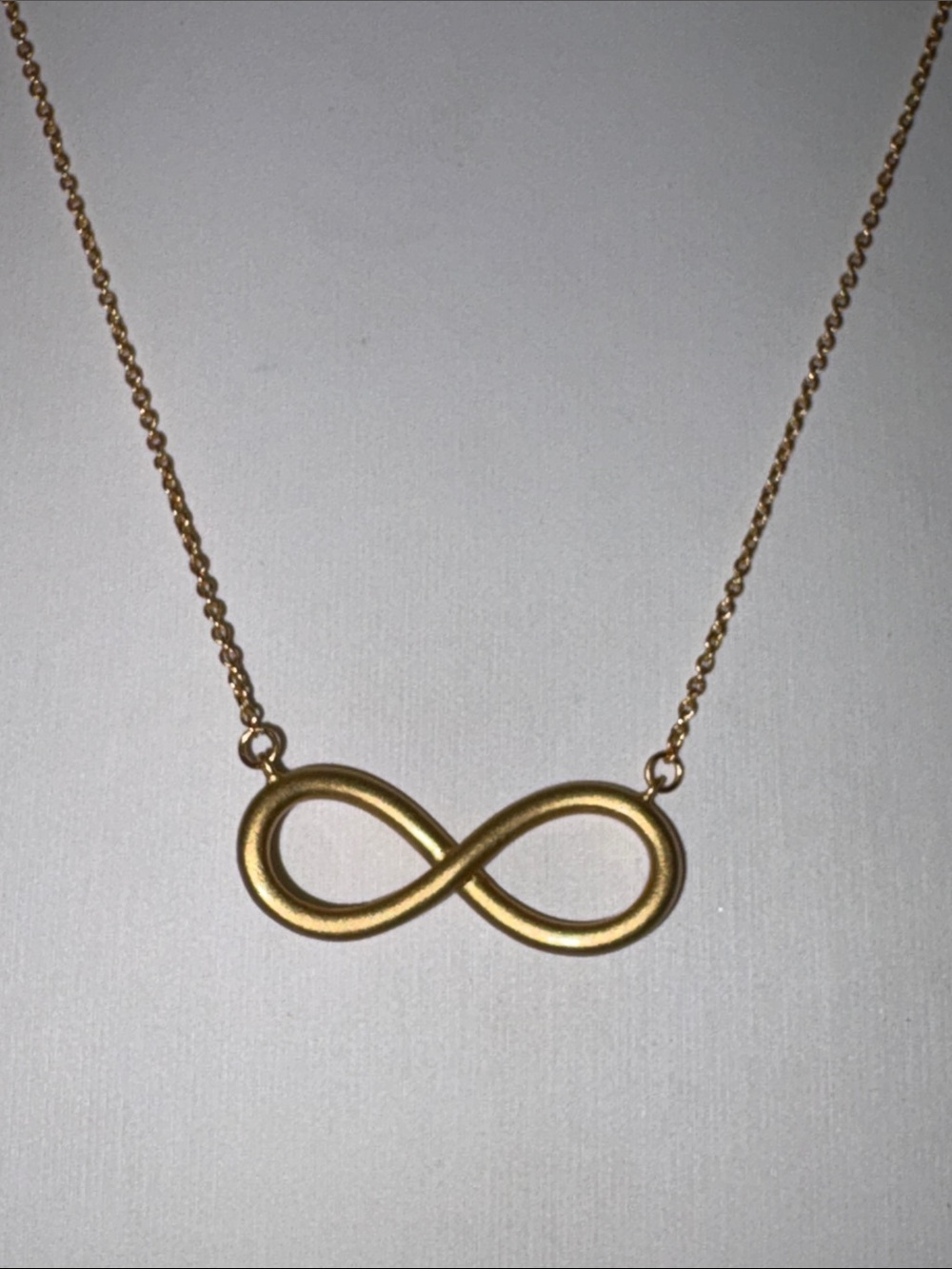 Ellen Poe Matte Gold Infiniti necklace with rhinestone - Picture 6 of 6